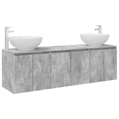 Badkamerkastenset 3 st Betongrijs 49,5 x 44,5 x 65 cm
