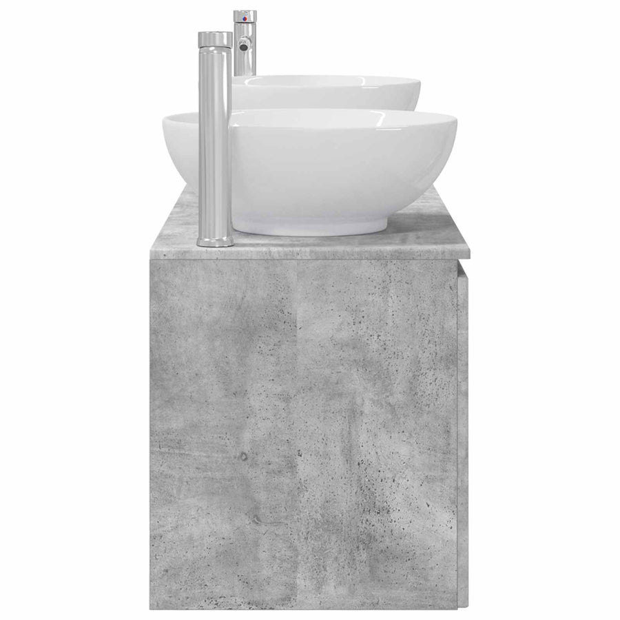 Badkamerkastenset 3 st Betongrijs 49,5 x 44,5 x 65 cm
