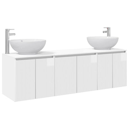Badkamerkastenset 3 st Hoogglans Wit 49,5 x 44,5 x 65 cm