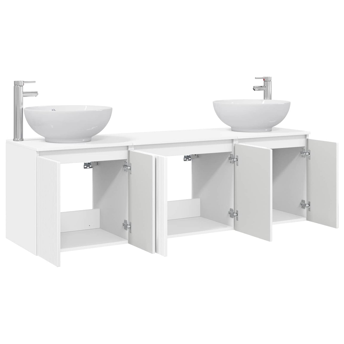 Badkamerkastenset 3 st Hoogglans Wit 49,5 x 44,5 x 65 cm