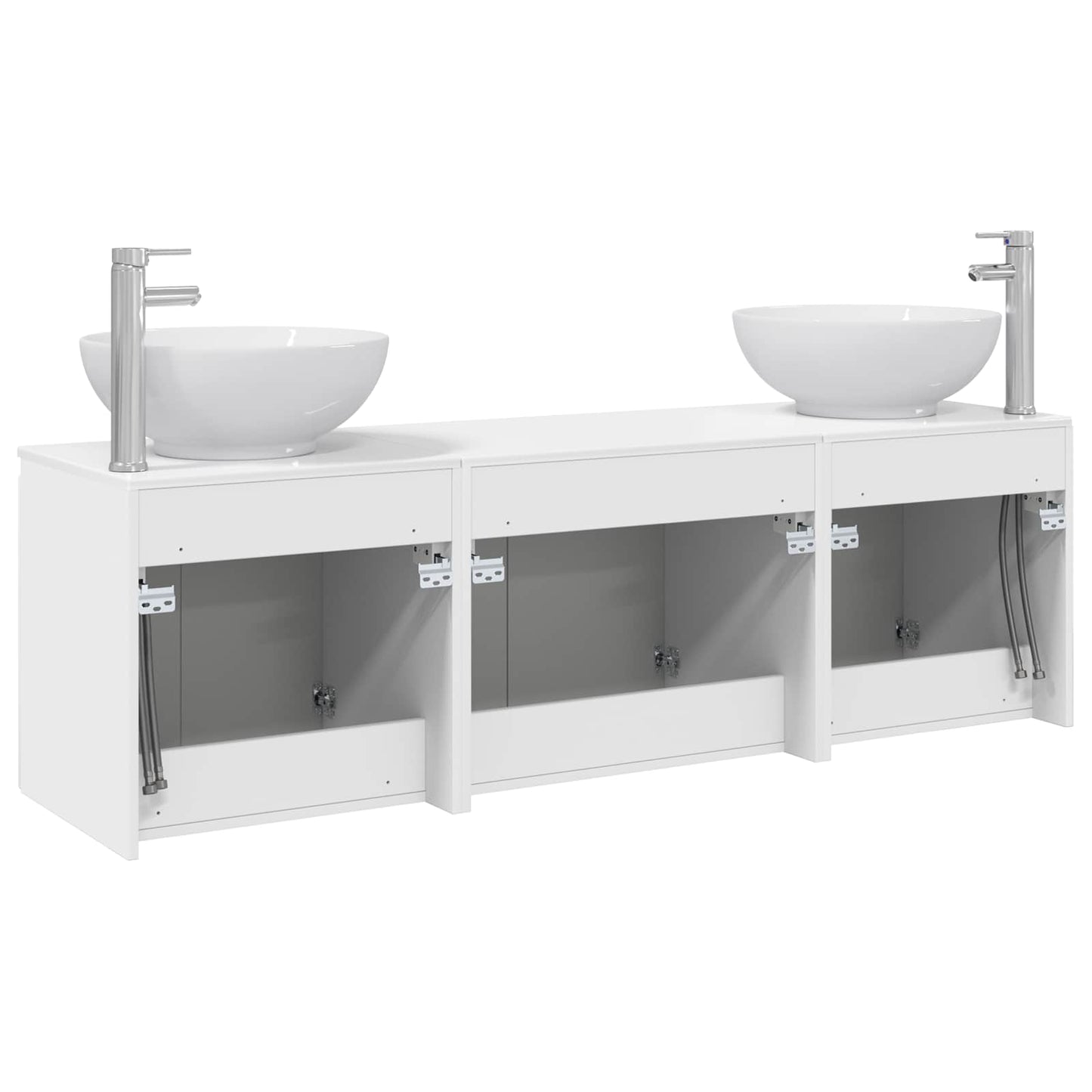 Badkamerkastenset 3 st Hoogglans Wit 49,5 x 44,5 x 65 cm