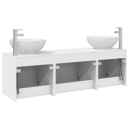 Badkamerkastenset 3 st Hoogglans Wit 49,5 x 44,5 x 65 cm