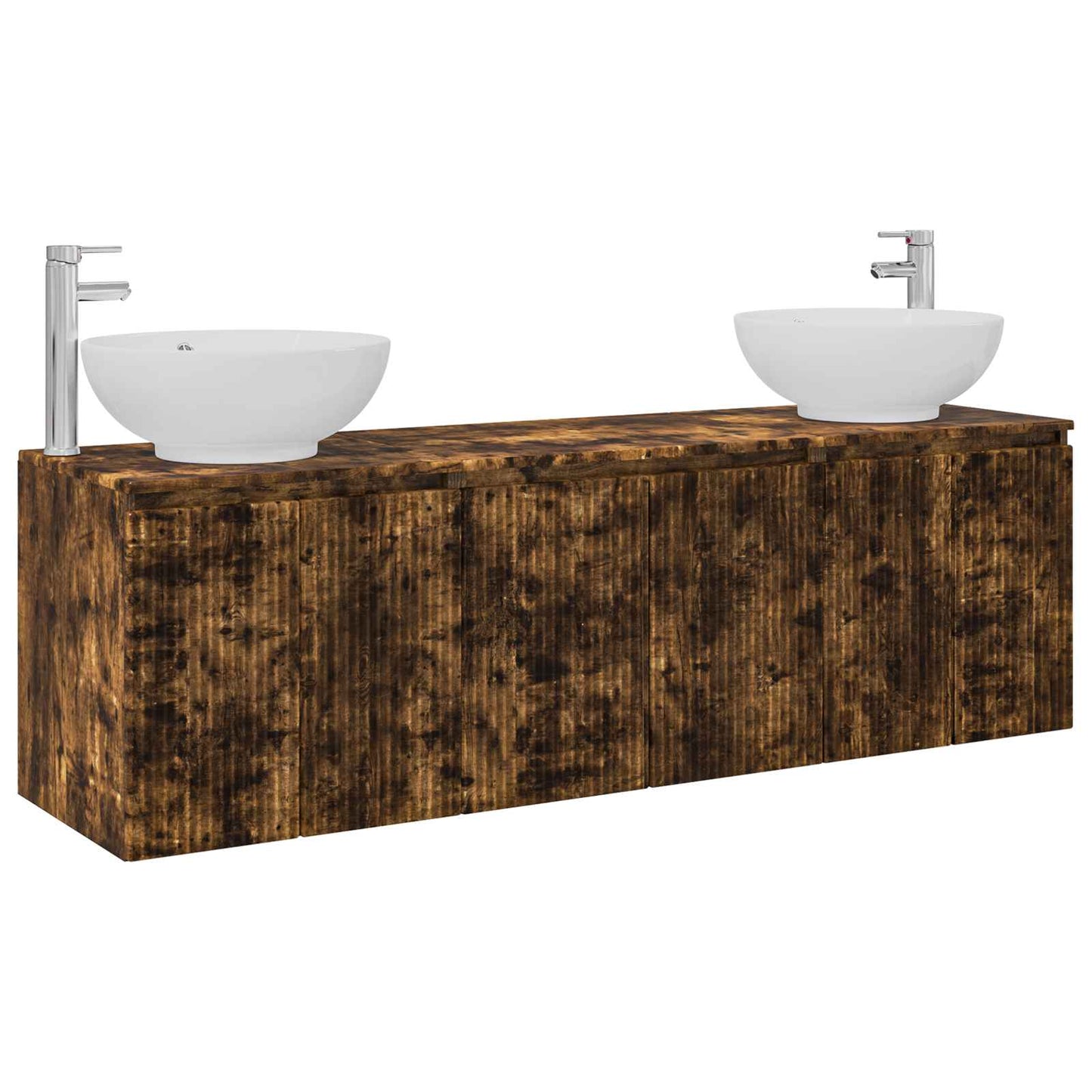 Badkamerkastenset 3 st Gerookt eiken 49,5 x 44,5 x 65 cm