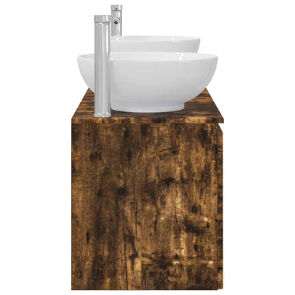 Badkamerkastenset 3 st Gerookt eiken 49,5 x 44,5 x 65 cm