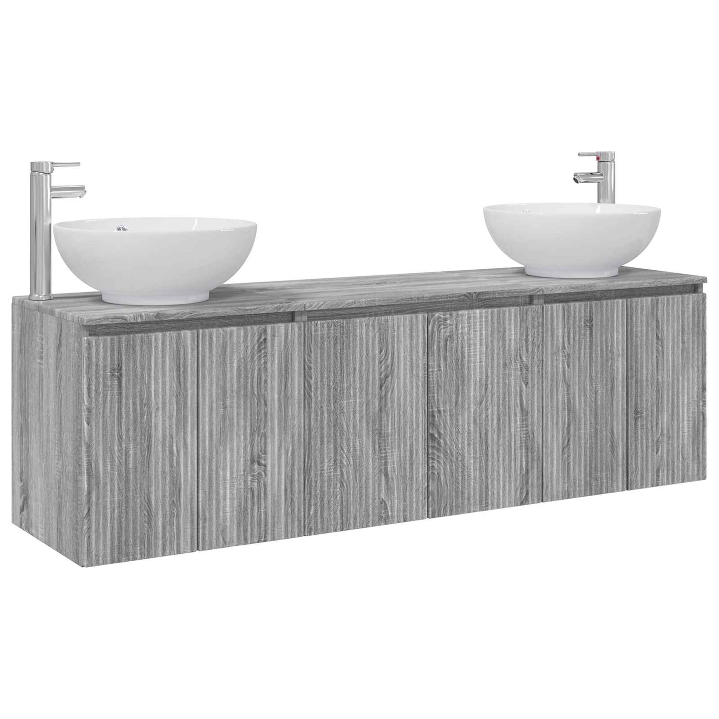 Badkamerkastenset 3 st Grijs Sonoma 49,5 x 44,5 x 65 cm
