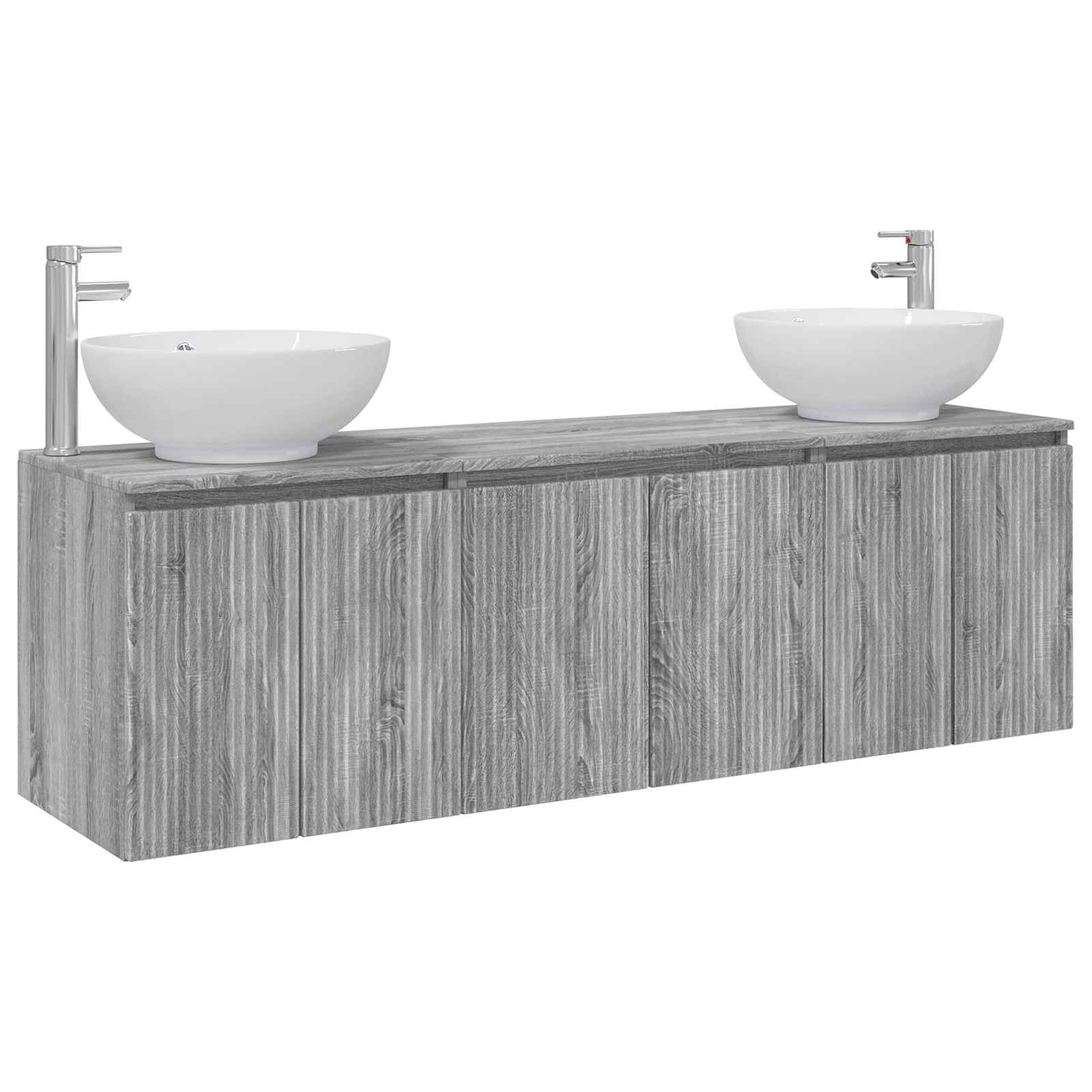 Badkamerkastenset 3 st Grijs Sonoma 49,5 x 44,5 x 65 cm