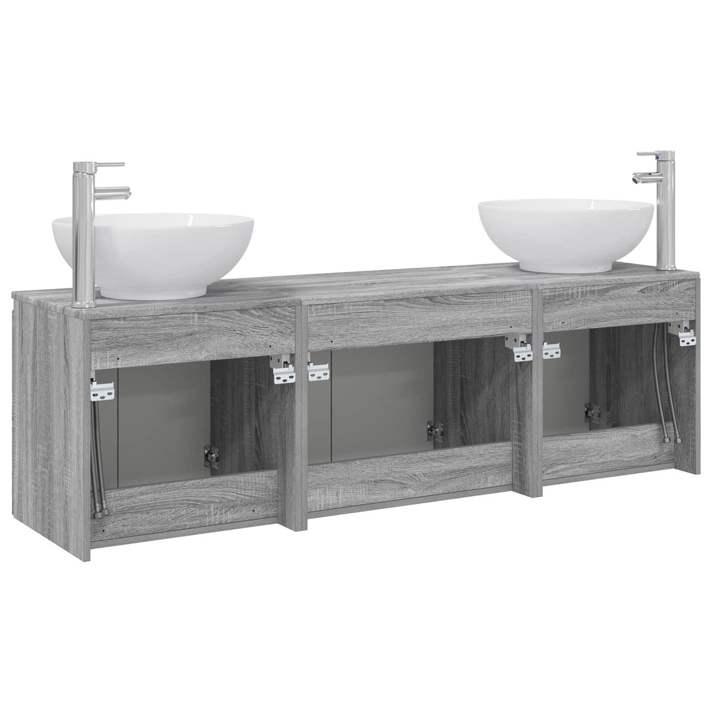 Badkamerkastenset 3 st Grijs Sonoma 49,5 x 44,5 x 65 cm