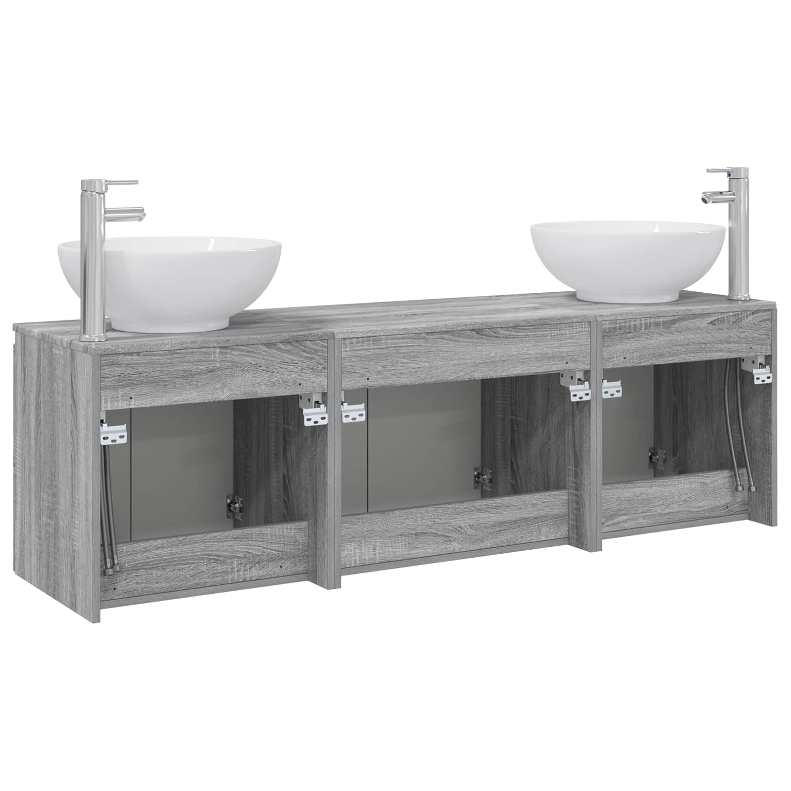 Badkamerkastenset 3 st Grijs Sonoma 49,5 x 44,5 x 65 cm