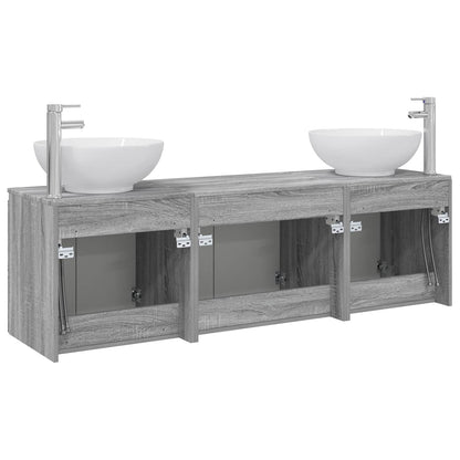 Badkamerkastenset 3 st Grijs Sonoma 49,5 x 44,5 x 65 cm