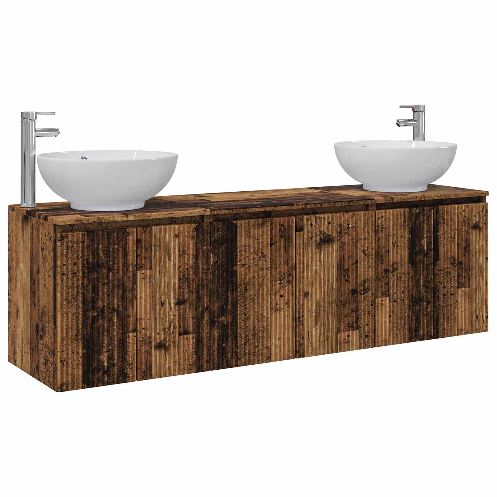 Badkamerkastenset 3 st Oud hout 49,5 x 44,5 x 65 cm