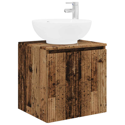 Badkamerkastenset 3 st Oud hout 49,5 x 44,5 x 65 cm