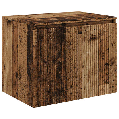 Badkamerkastenset 3 st Oud hout 49,5 x 44,5 x 65 cm