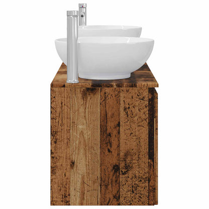 Badkamerkastenset 3 st Oud hout 49,5 x 44,5 x 65 cm