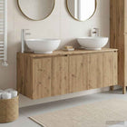 Badkamerkastenset 3 st Artisanaal eiken 49,5 x 44,5 x 65 cm