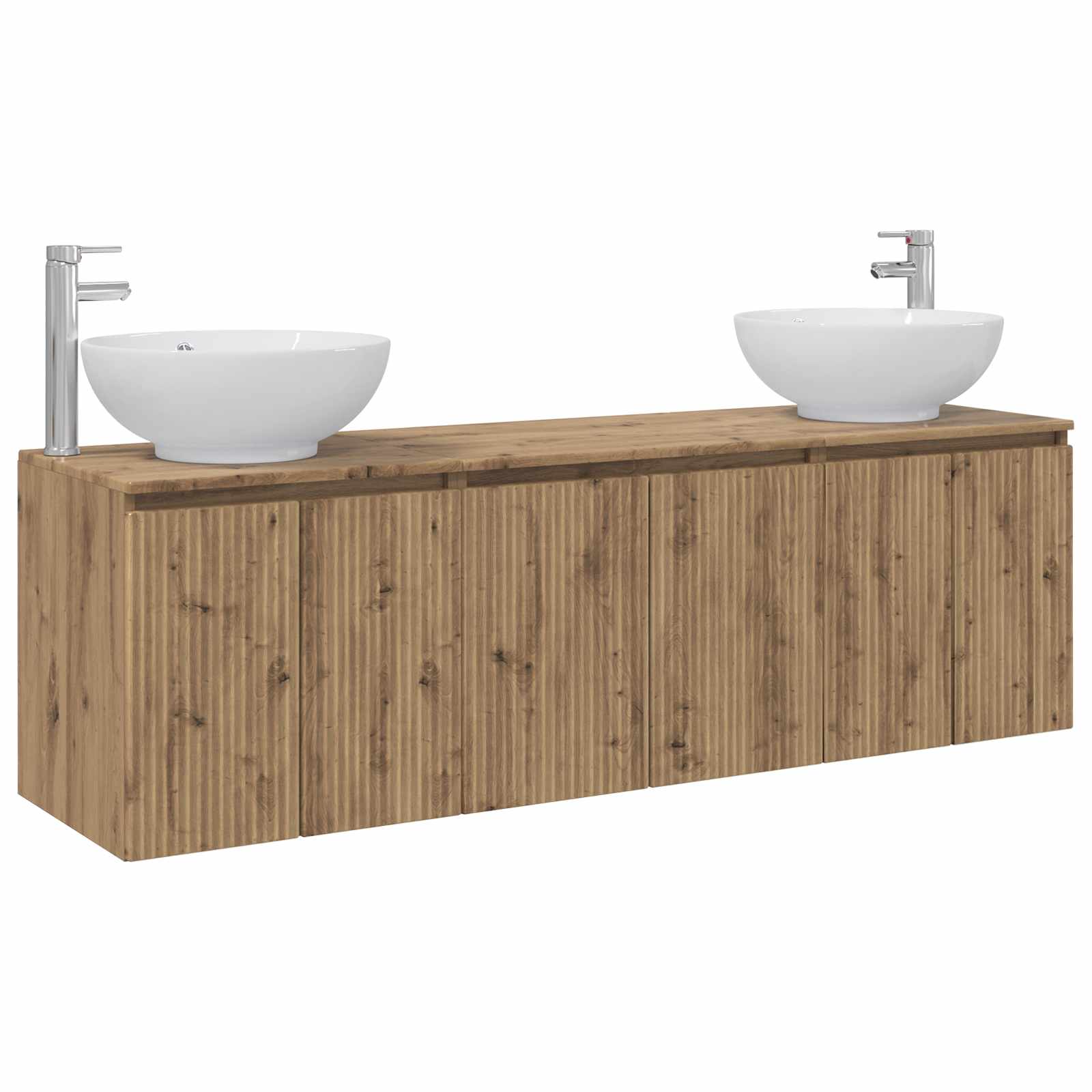 Badkamerkastenset 3 st Artisanaal eiken 49,5 x 44,5 x 65 cm