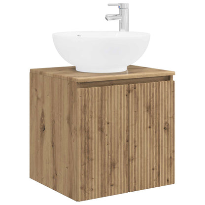 Badkamerkastenset 3 st Artisanaal eiken 49,5 x 44,5 x 65 cm