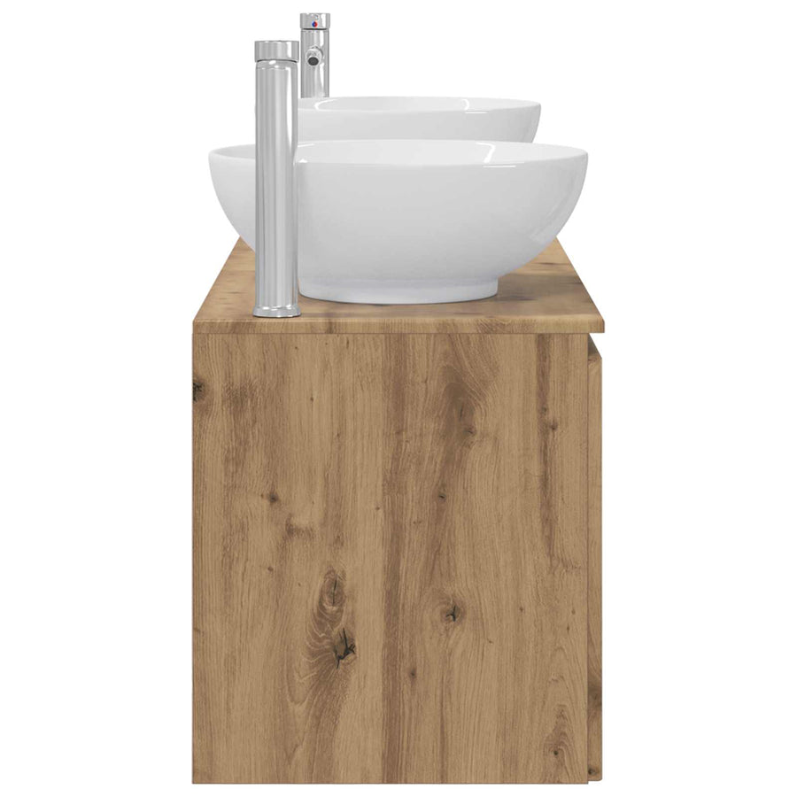 Badkamerkastenset 3 st Artisanaal eiken 49,5 x 44,5 x 65 cm