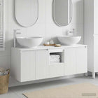Badkamerkastenset 3 st Wit 49,5 x 44,5 x 65 cm Bewerkt hout