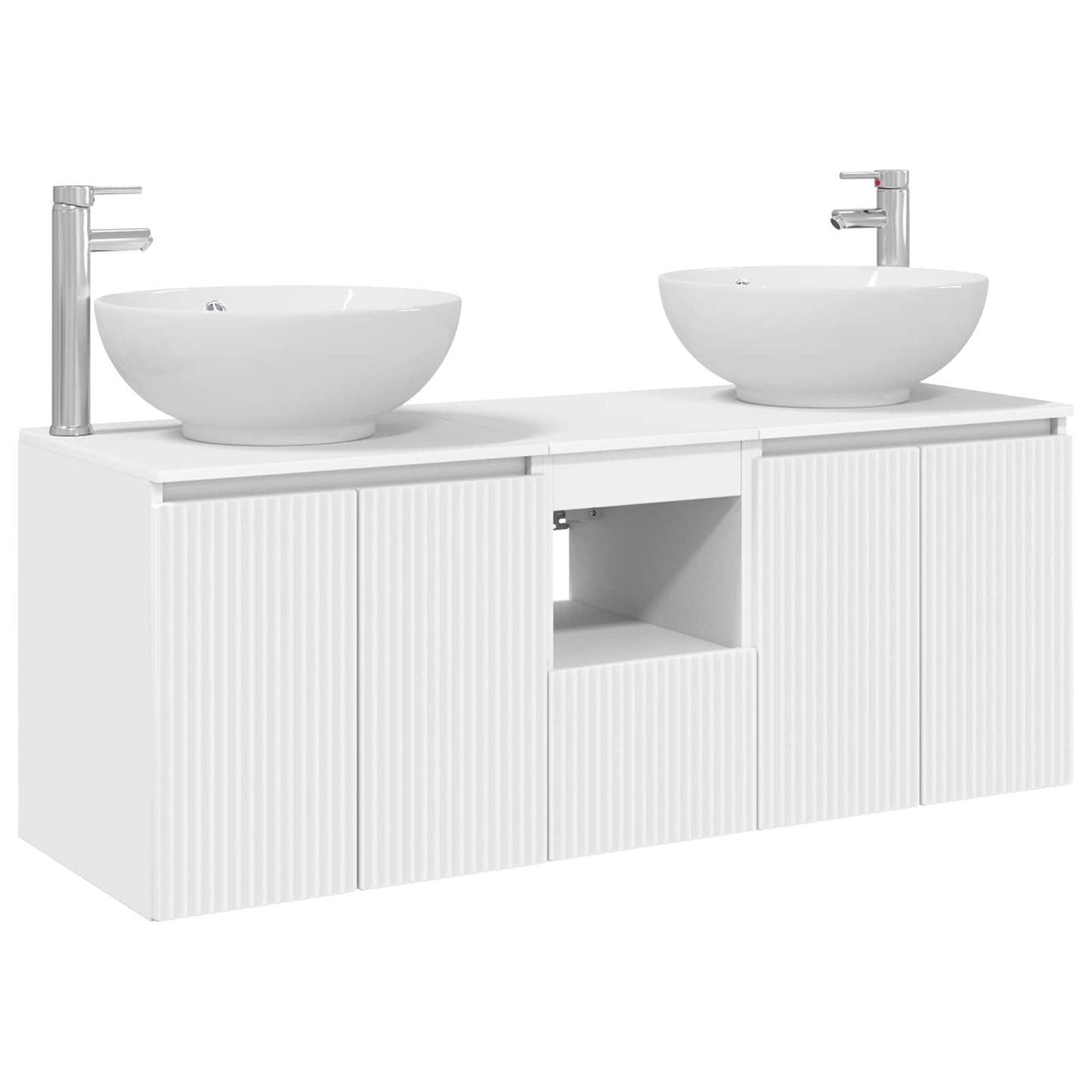 Badkamerkastenset 3 st Wit 49,5 x 44,5 x 65 cm Bewerkt hout