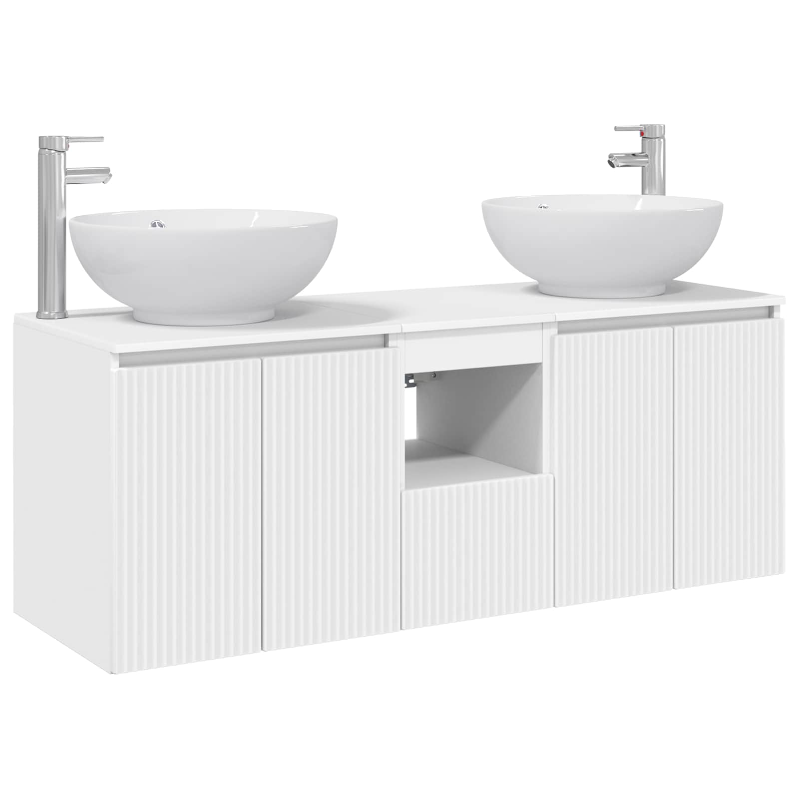 Badkamerkastenset 3 st Wit 49,5 x 44,5 x 65 cm Bewerkt hout