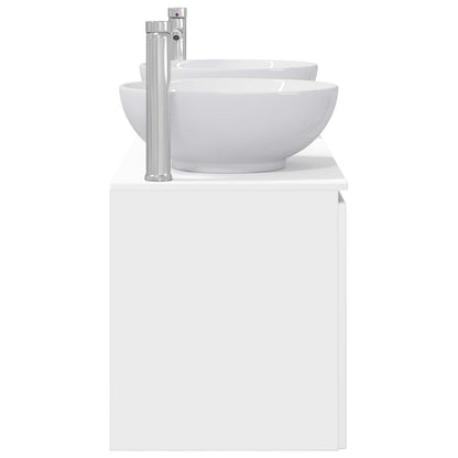Badkamerkastenset 3 st Wit 49,5 x 44,5 x 65 cm Bewerkt hout