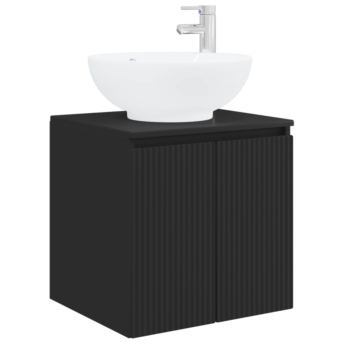 Badkamerkastenset 3 st Zwart 49,5 x 44,5 x 65 cm Bewerkt hout