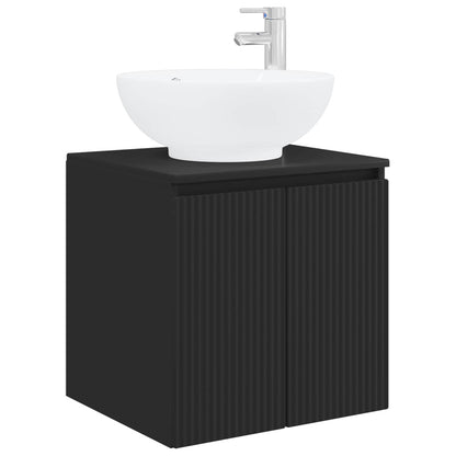 Badkamerkastenset 3 st Zwart 49,5 x 44,5 x 65 cm Bewerkt hout