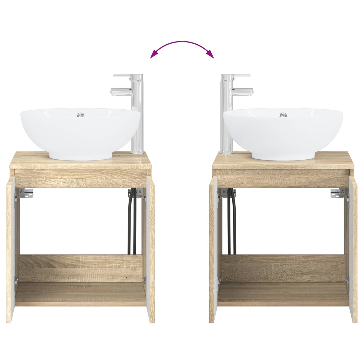 Badkamerkastenset 3 st Sonoma Eiken 49,5 x 44,5 x 65 cm
