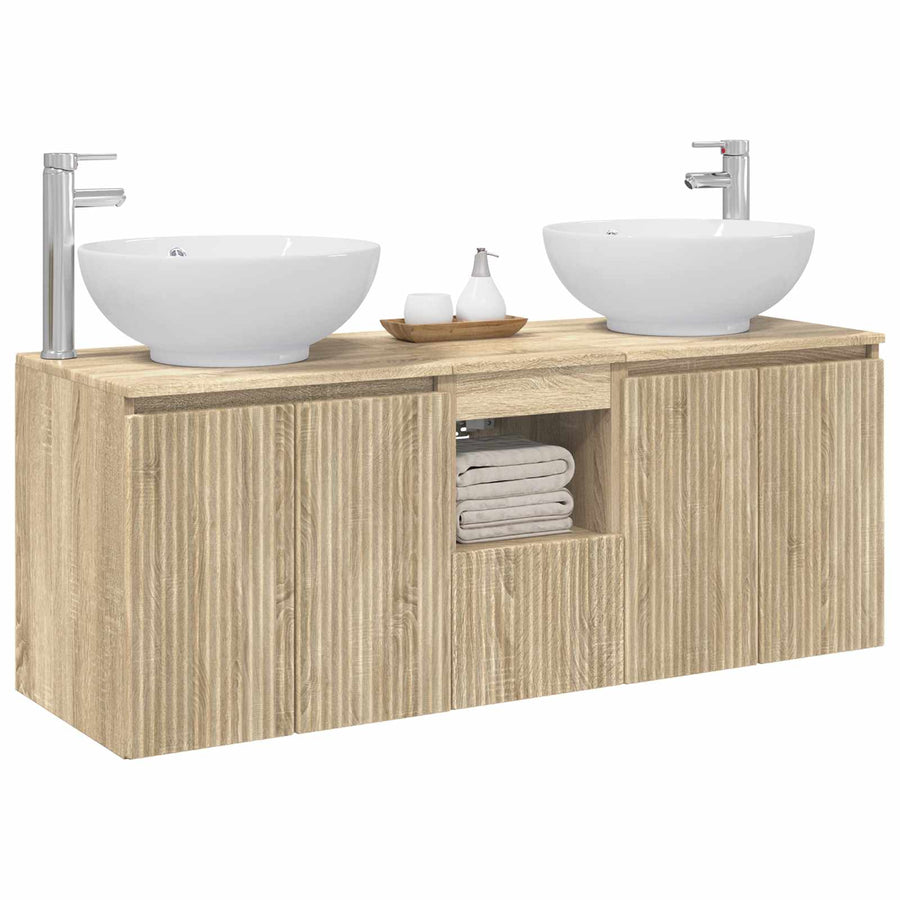 Badkamerkastenset 3 st Sonoma Eiken 49,5 x 44,5 x 65 cm