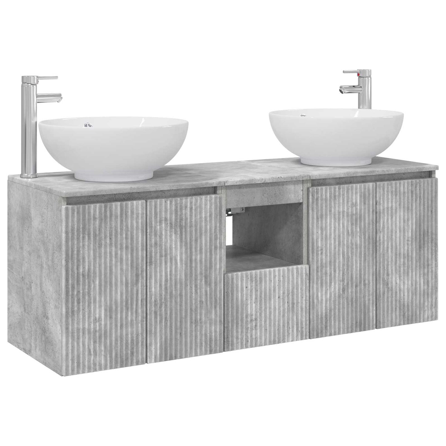 Badkamerkastenset 3 st Betongrijs 49,5 x 44,5 x 65 cm