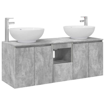 Badkamerkastenset 3 st Betongrijs 49,5 x 44,5 x 65 cm