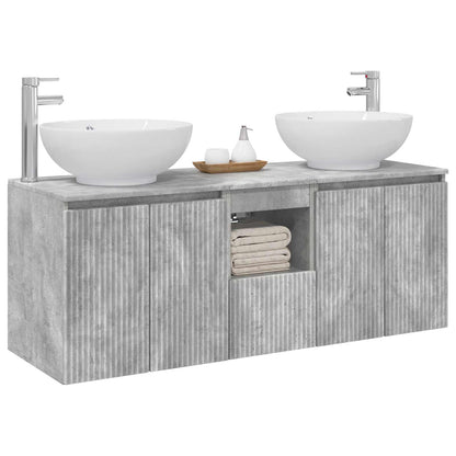 Badkamerkastenset 3 st Betongrijs 49,5 x 44,5 x 65 cm