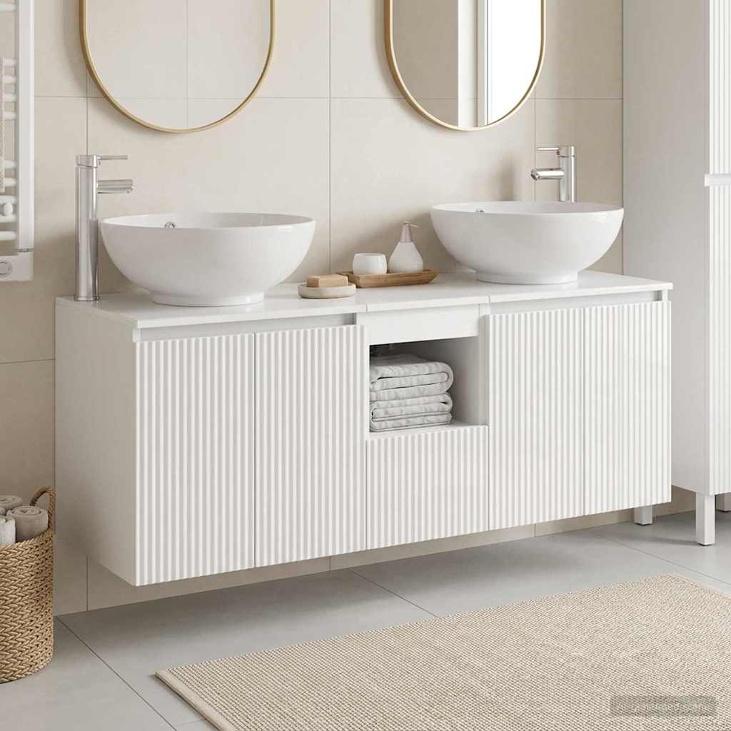Badkamerkastenset 3 st Hoogglans Wit 49,5 x 44,5 x 65 cm