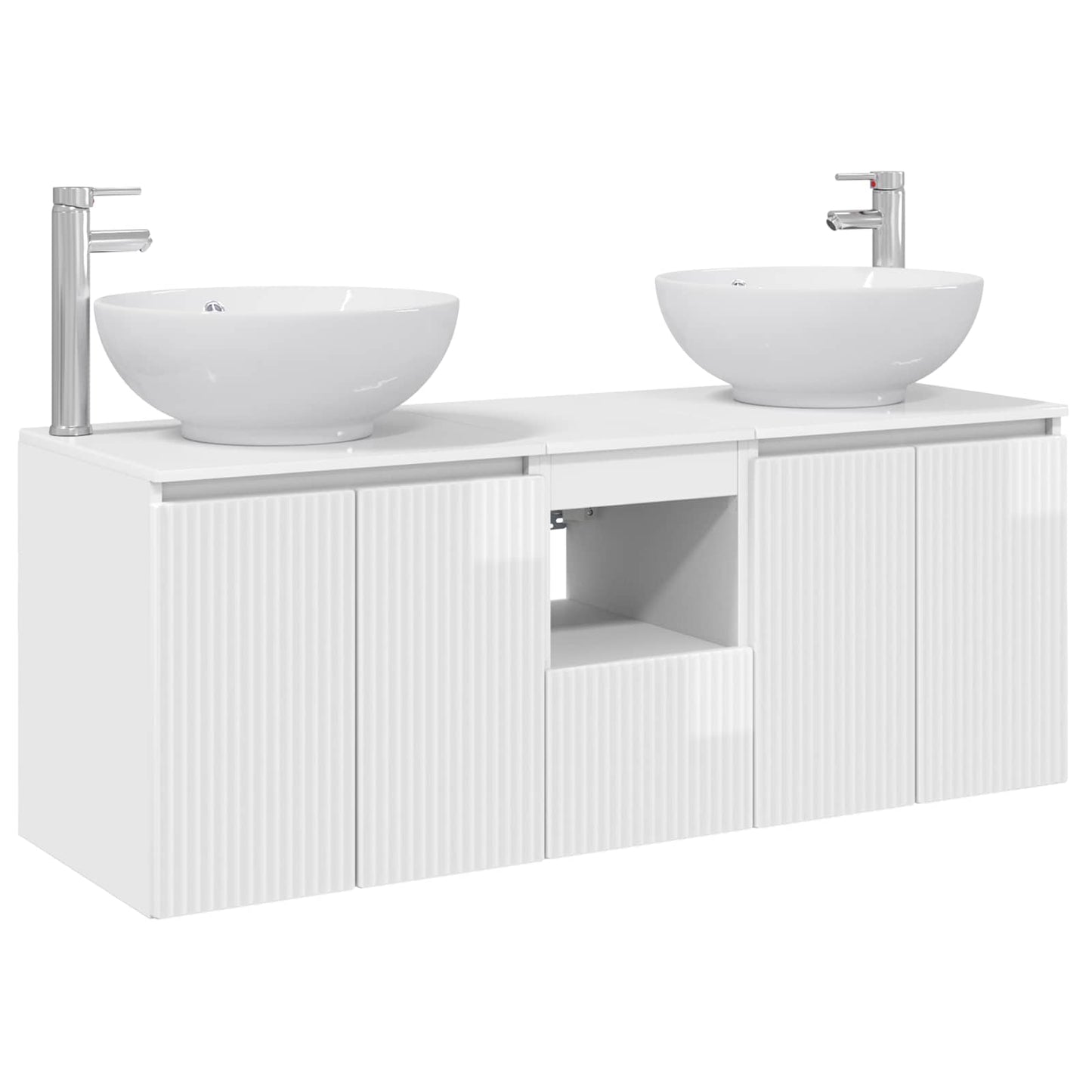 Badkamerkastenset 3 st Hoogglans Wit 49,5 x 44,5 x 65 cm