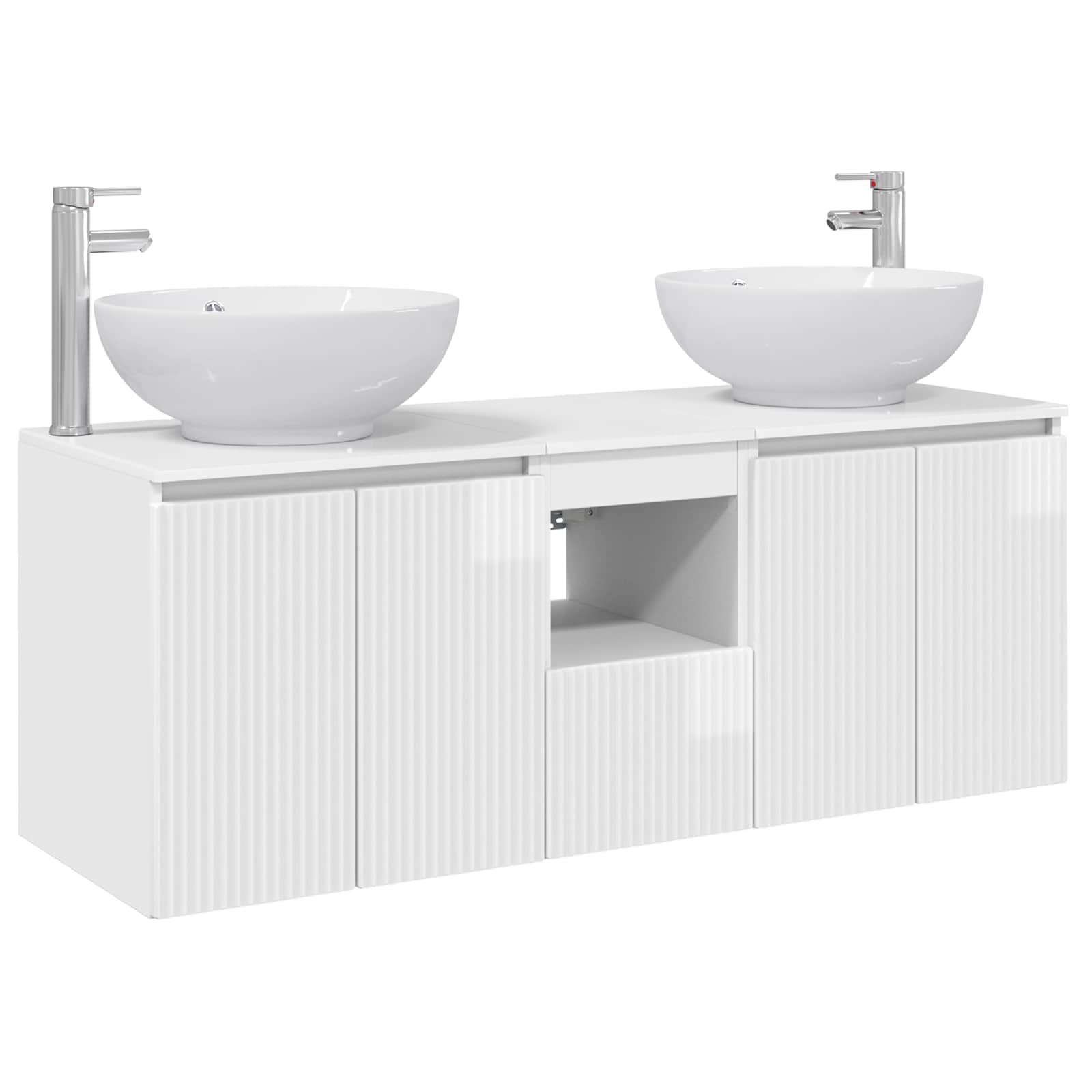 Badkamerkastenset 3 st Hoogglans Wit 49,5 x 44,5 x 65 cm