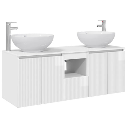 Badkamerkastenset 3 st Hoogglans Wit 49,5 x 44,5 x 65 cm