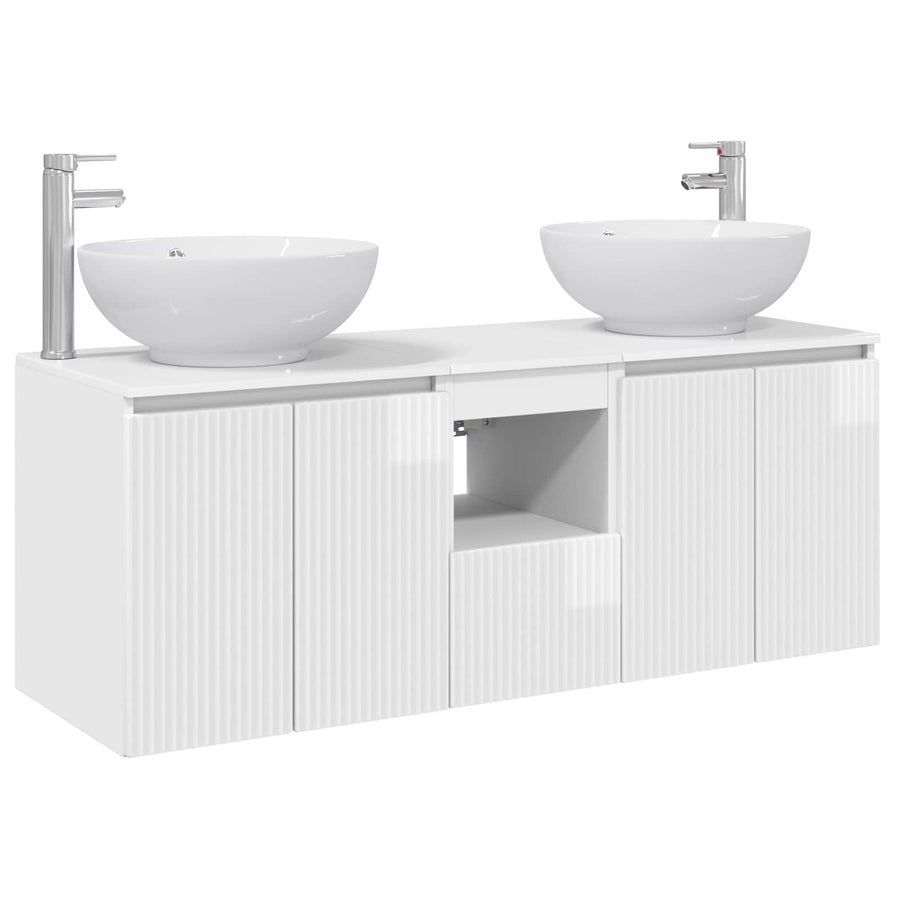 Badkamerkastenset 3 st Hoogglans Wit 49,5 x 44,5 x 65 cm