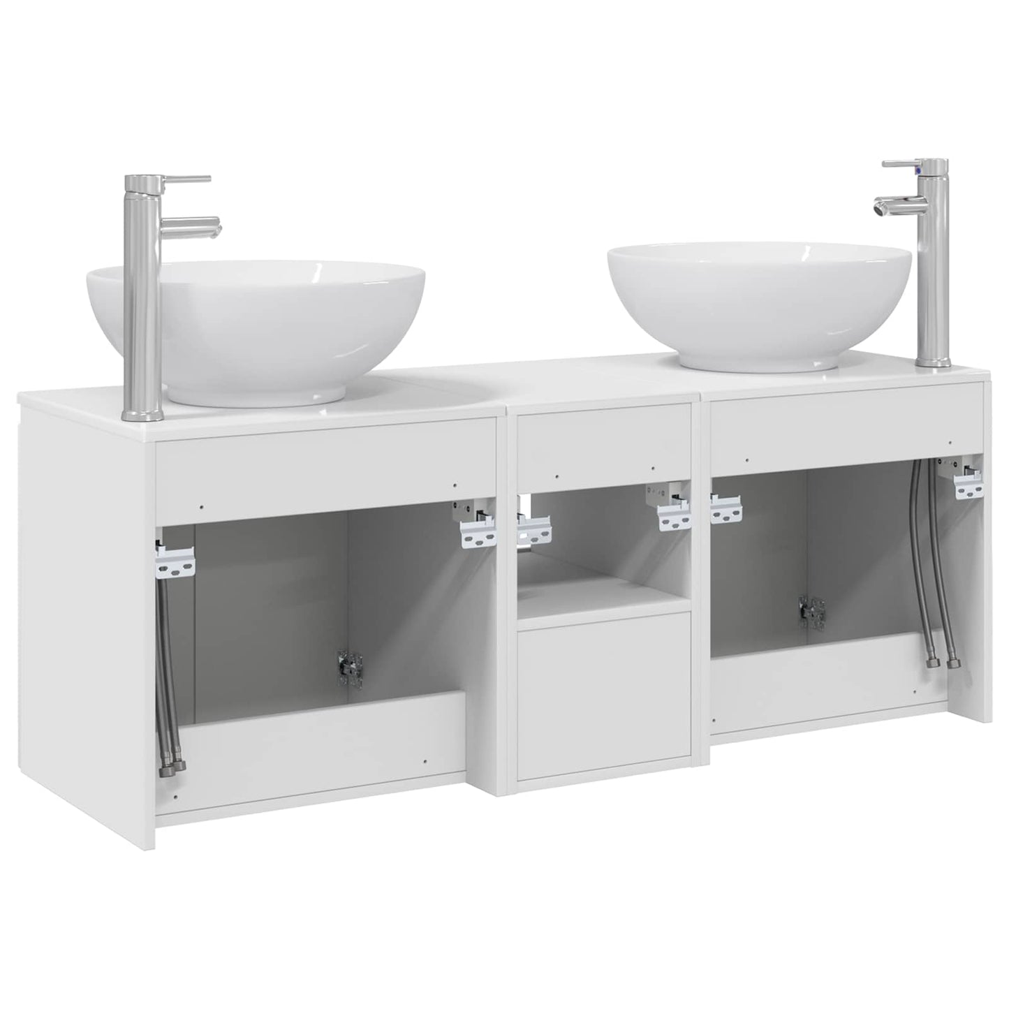 Badkamerkastenset 3 st Hoogglans Wit 49,5 x 44,5 x 65 cm