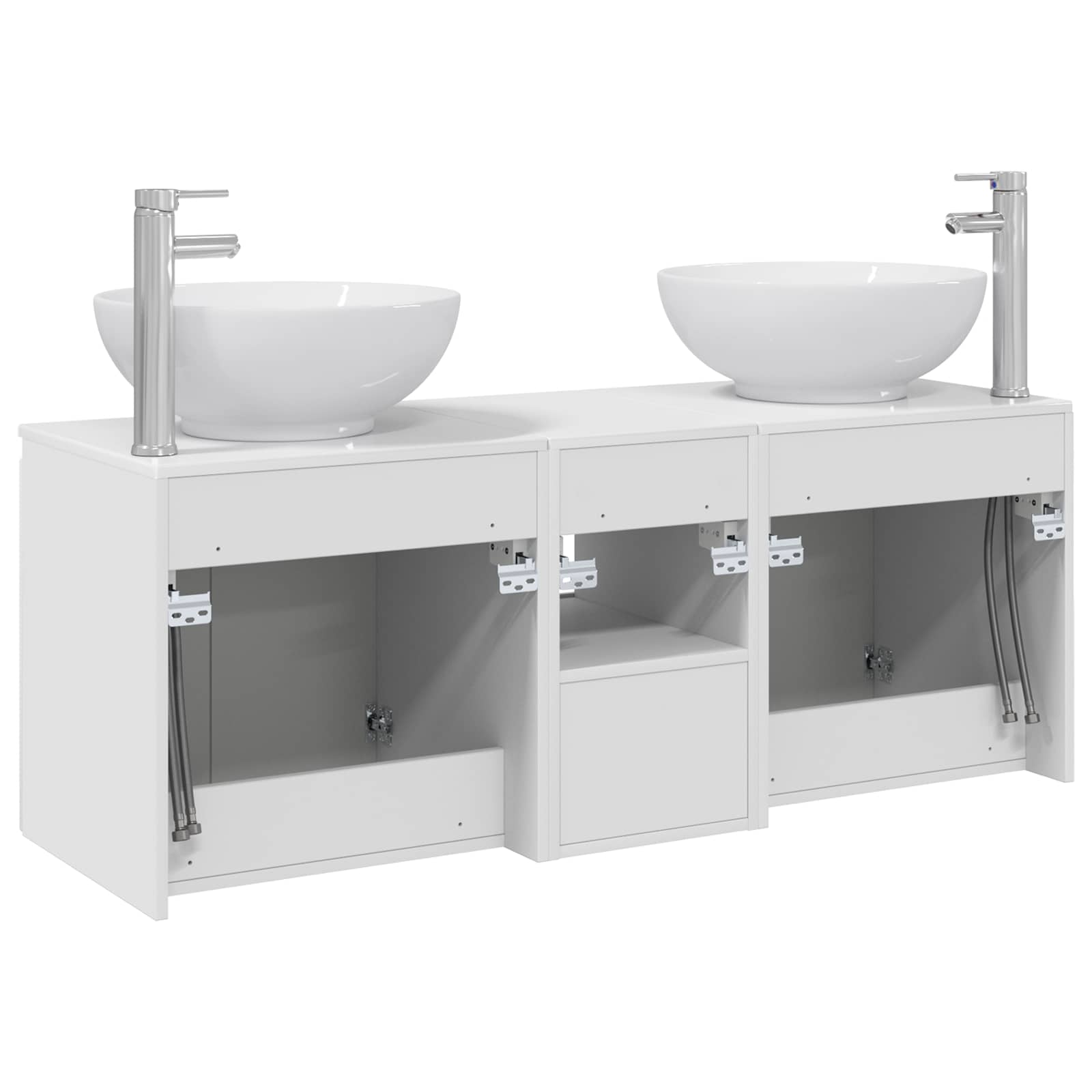 Badkamerkastenset 3 st Hoogglans Wit 49,5 x 44,5 x 65 cm