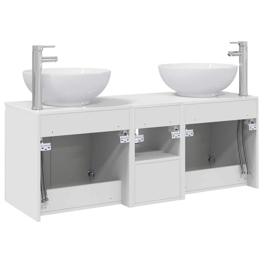Badkamerkastenset 3 st Hoogglans Wit 49,5 x 44,5 x 65 cm