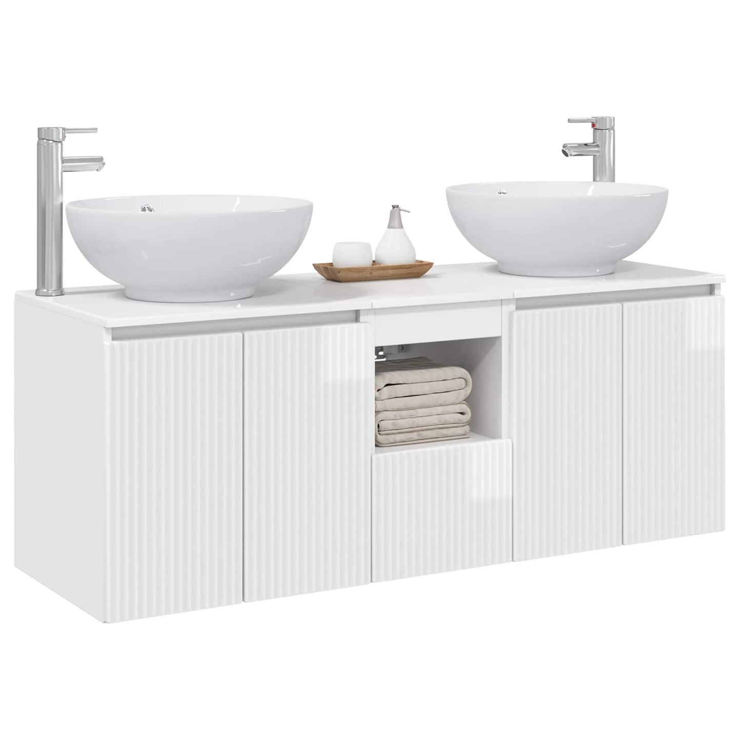 Badkamerkastenset 3 st Hoogglans Wit 49,5 x 44,5 x 65 cm