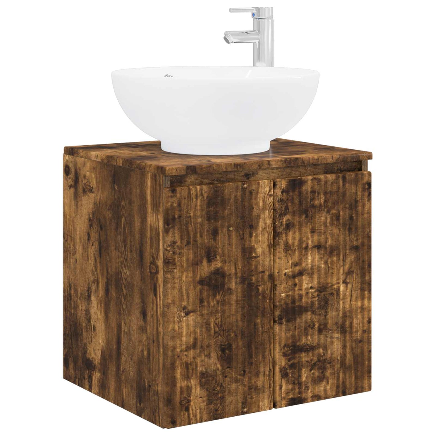 Badkamerkastenset 3 st Gerookt eiken 49,5 x 44,5 x 65 cm