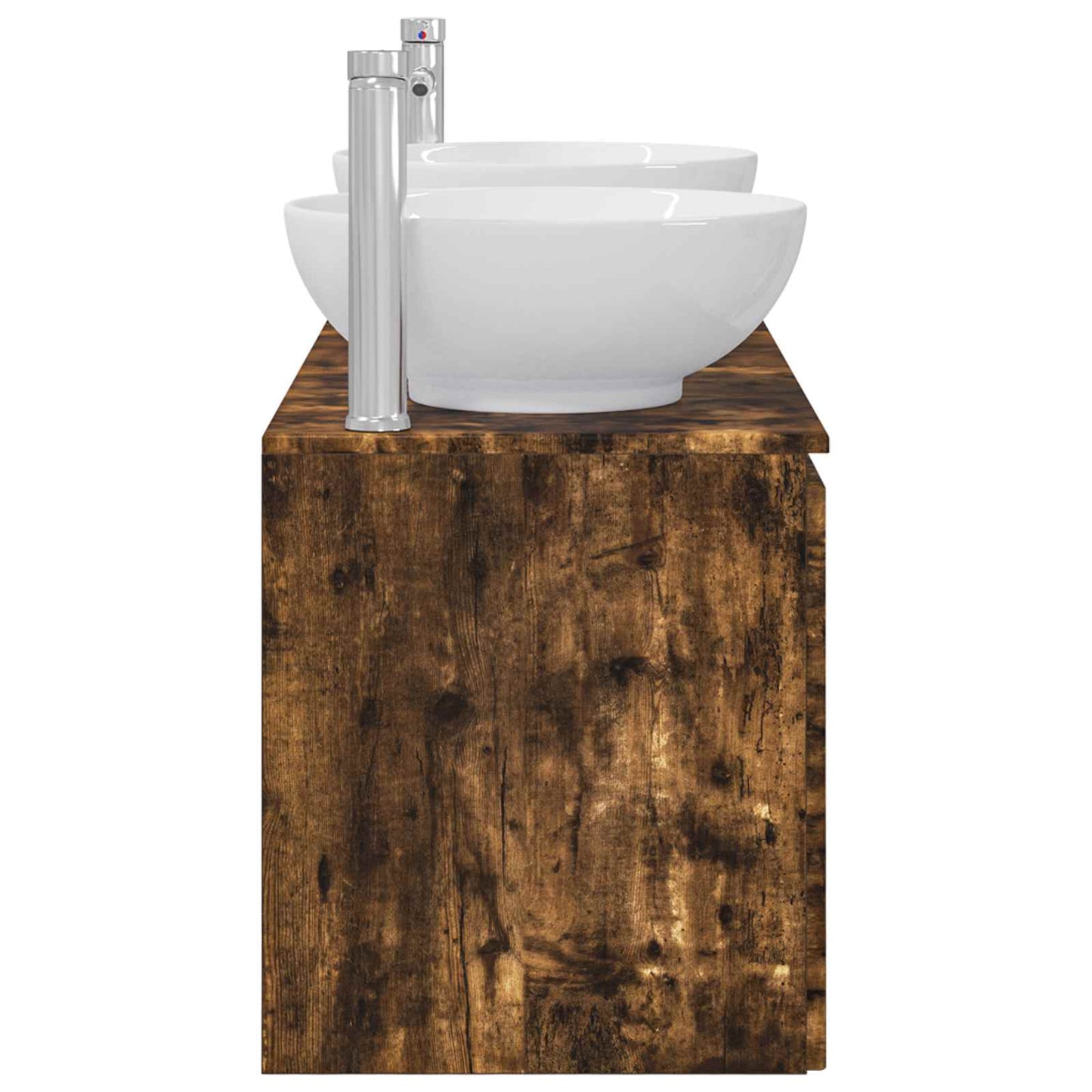 Badkamerkastenset 3 st Gerookt eiken 49,5 x 44,5 x 65 cm