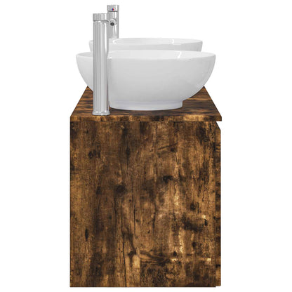 Badkamerkastenset 3 st Gerookt eiken 49,5 x 44,5 x 65 cm