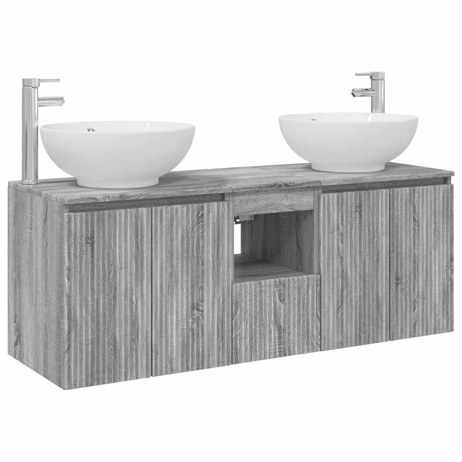 Badkamerkastenset 3 st Grijs Sonoma 49,5 x 44,5 x 65 cm