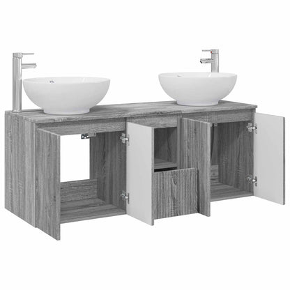 Badkamerkastenset 3 st Grijs Sonoma 49,5 x 44,5 x 65 cm