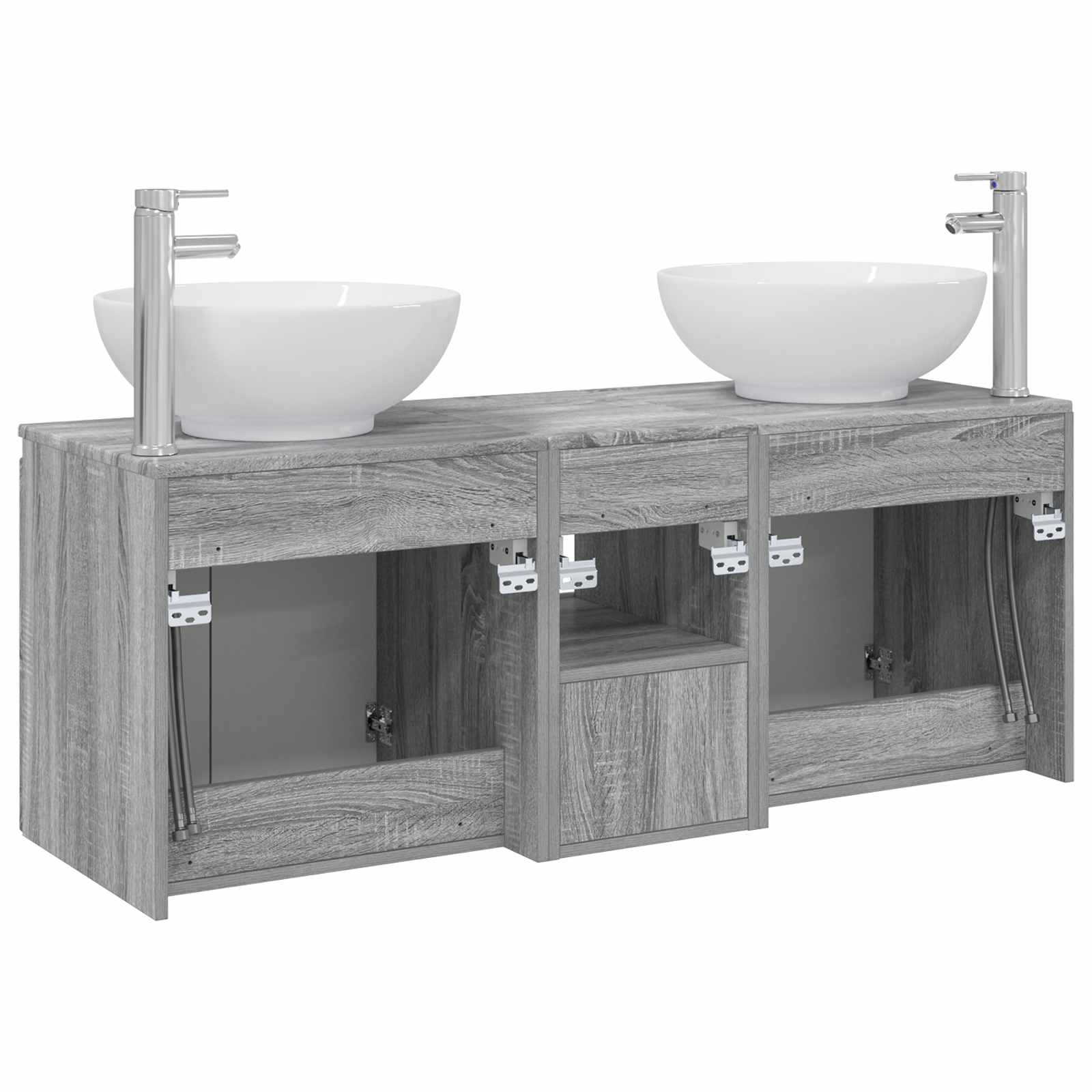 Badkamerkastenset 3 st Grijs Sonoma 49,5 x 44,5 x 65 cm
