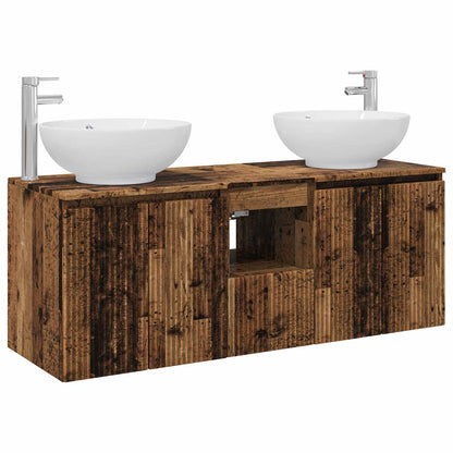 Badkamerkastenset 3 st Oud hout 49,5 x 44,5 x 65 cm