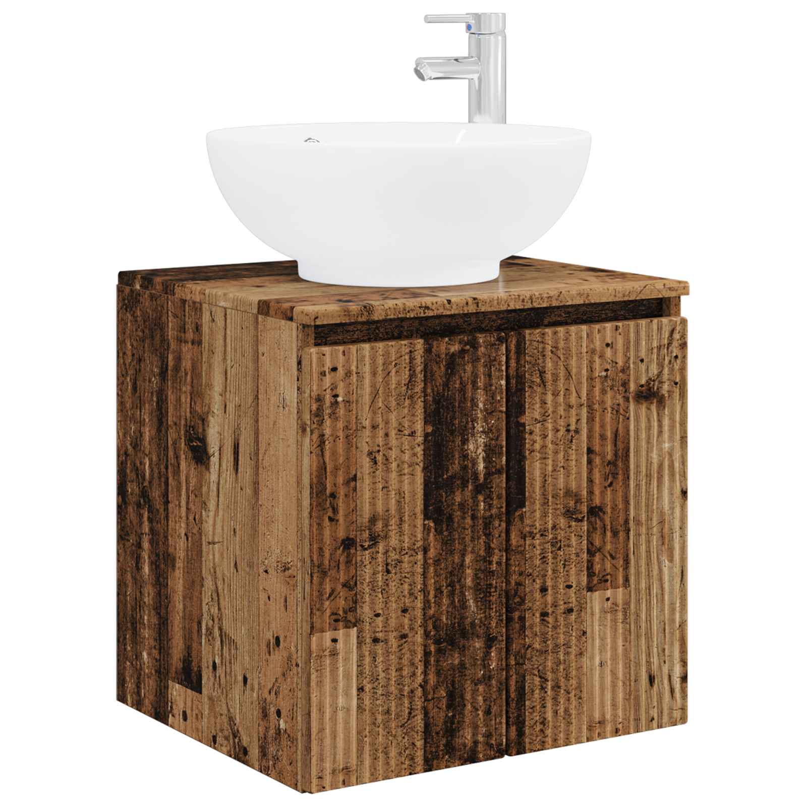 Badkamerkastenset 3 st Oud hout 49,5 x 44,5 x 65 cm