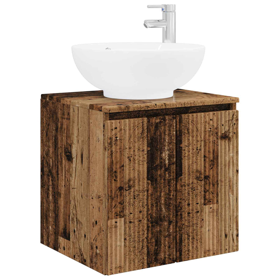 Badkamerkastenset 3 st Oud hout 49,5 x 44,5 x 65 cm